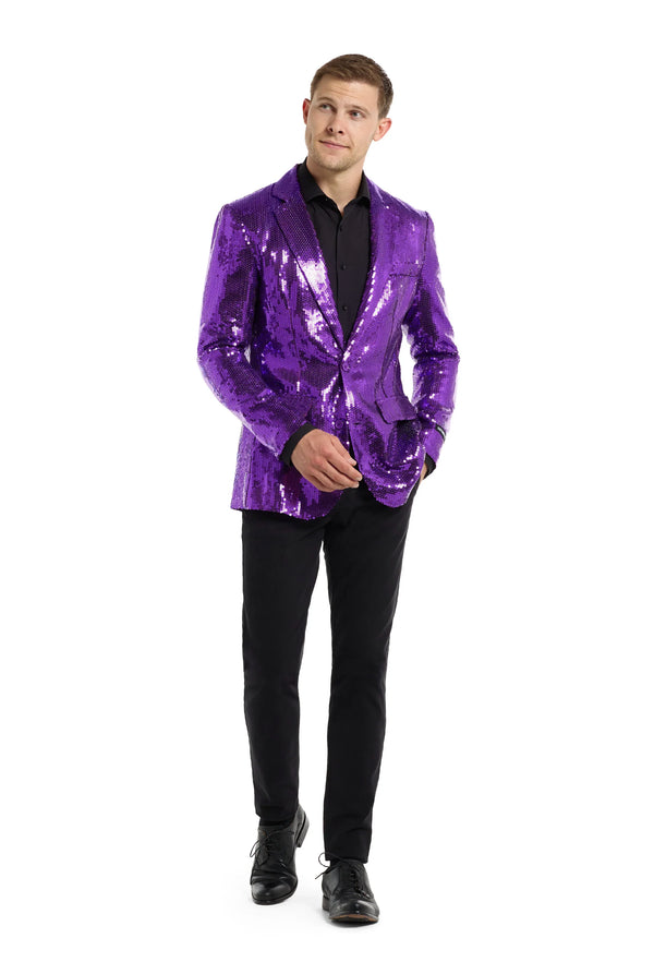 Suitmeister | Pailletten Lila | Glitzerjacke Lila Herren