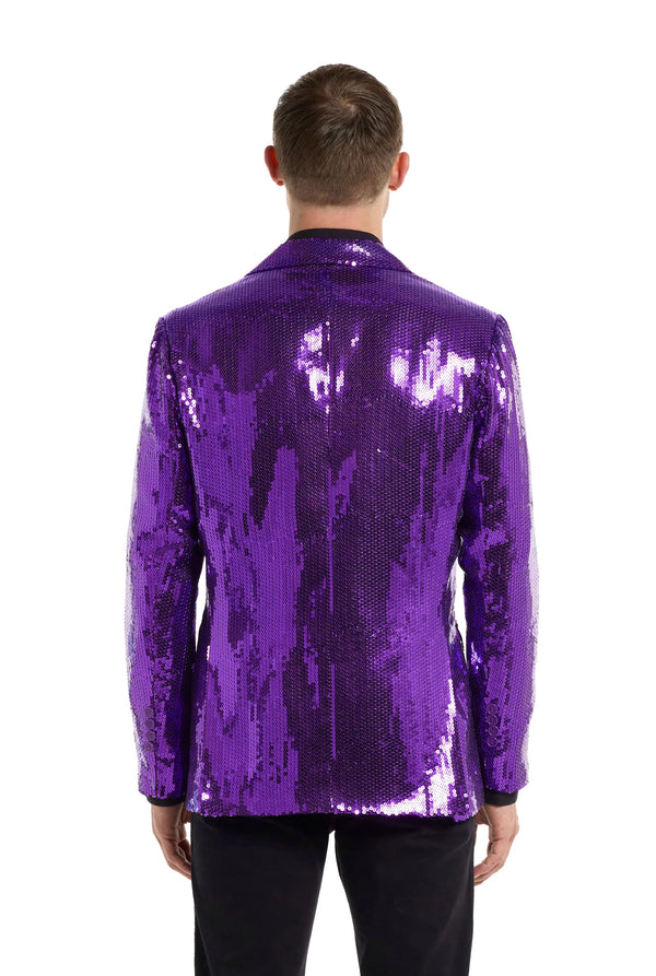 Suitmeister | Pailletten Lila | Glitzerjacke Lila Herren