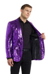 Suitmeister | Pailletten Lila | Glitzerjacke Lila Herren