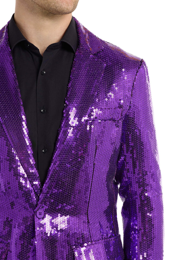 Suitmeister | Pailletten Lila | Glitzerjacke Lila Herren