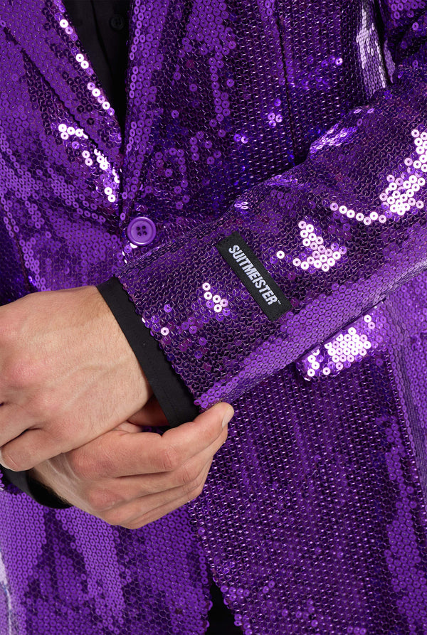 Suitmeister | Pailletten Lila | Glitzerjacke Lila Herren