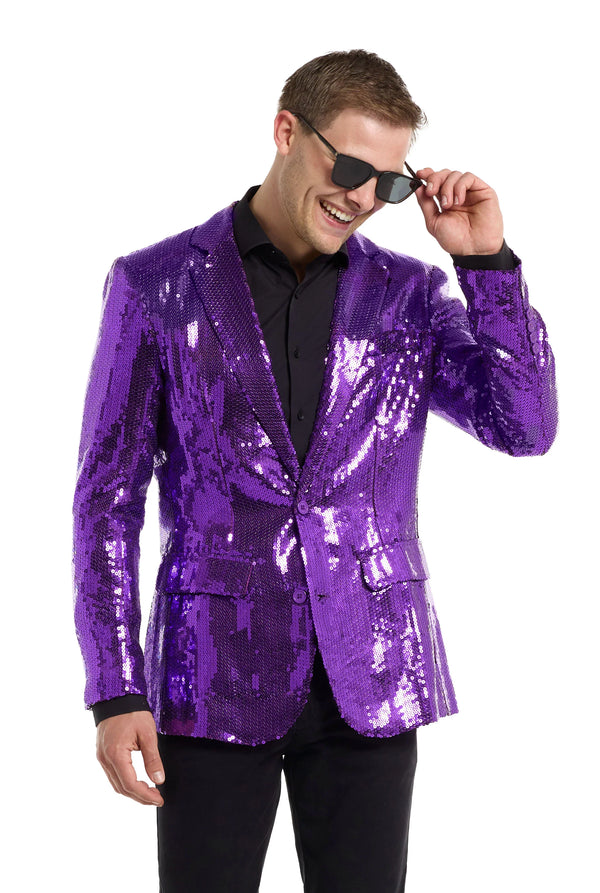 Suitmeister | Pailletten Lila | Glitzerjacke Lila Herren
