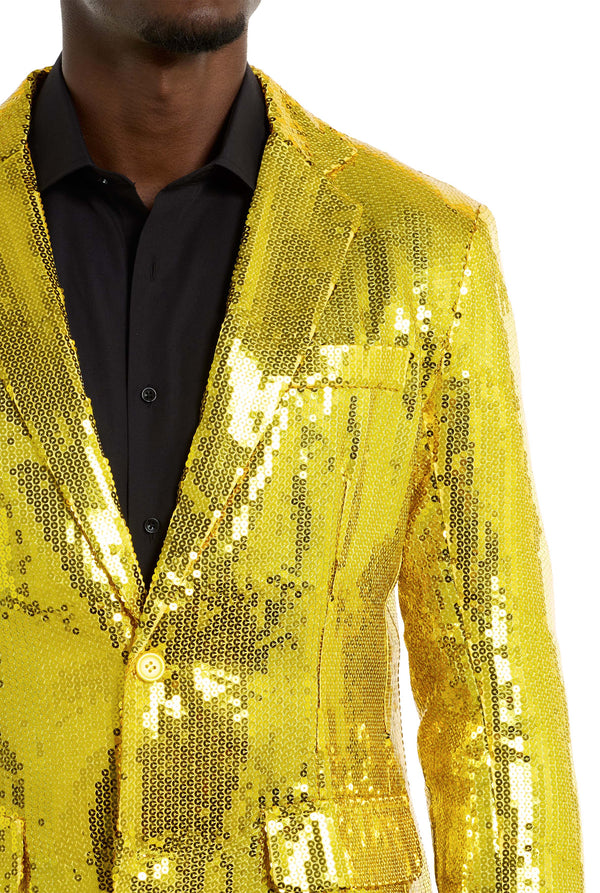 Suitmeister | Pailletten Gelb | Gelbe Glitzerjacke für Herren