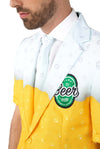 Suitmeister | Sommer Premium Biergelb | Hose + Sakko + Krawatte mit Bieröffner