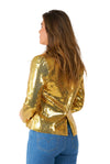 Suitmeister | Pailletten Gold | Glitzerjacke Gold | Blazer für Damen
