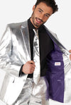 Opposuits | Glänzendes Silber | Herrenanzug | Herrenanzug Silber
