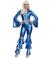 Hippie Kostüm - Für Damen - Jumpsuit + Gürtel - Blau