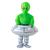 Aufblasbares Alien-Kostüm – mit UFO-Beinen – für Kinder und Erwachsene