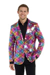 Suitmeister | Pailletten Regenbogen | Glitzerjacke Regenbogen Herren