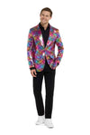 Suitmeister | Pailletten Regenbogen | Glitzerjacke Regenbogen Herren