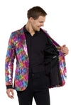 Suitmeister | Pailletten Regenbogen | Glitzerjacke Regenbogen Herren