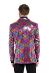 Suitmeister | Pailletten Regenbogen | Glitzerjacke Regenbogen Herren