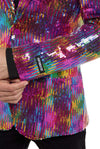 Suitmeister | Pailletten Regenbogen | Glitzerjacke Regenbogen Herren