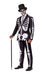 Suitmeister | Skelett Grunge Schwarz | Halloweenkostüm für Herren