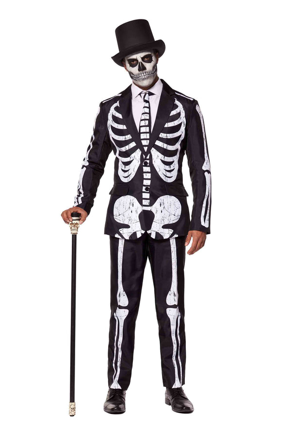 Suitmeister | Skelett Grunge Schwarz | Halloweenkostüm für Herren